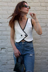 Barbara Vest Top in Cream