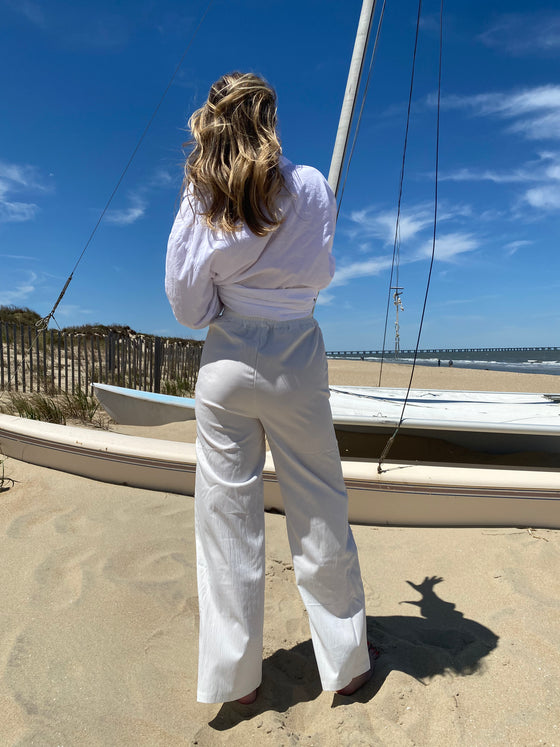 The Bianca Coast White Linen Pants