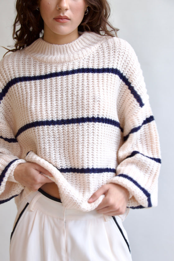 Catching Coffee Knit Cream Sweater