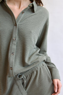  Olive Grove Lounge Button Down Top