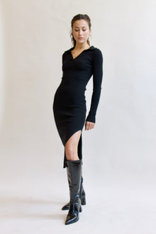  Falling for a Black Knit Dress