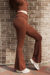 Mocha Luxe Fold Over Yoga Pants