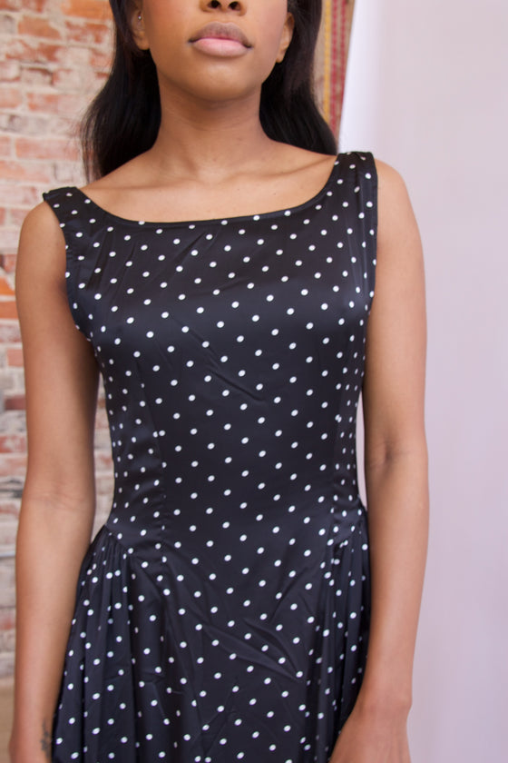 Miss Hepburn Polka Dot Maxi Dress With Pockets