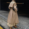 Long Sleeve Solid Color Tie-Waist Trench Coat